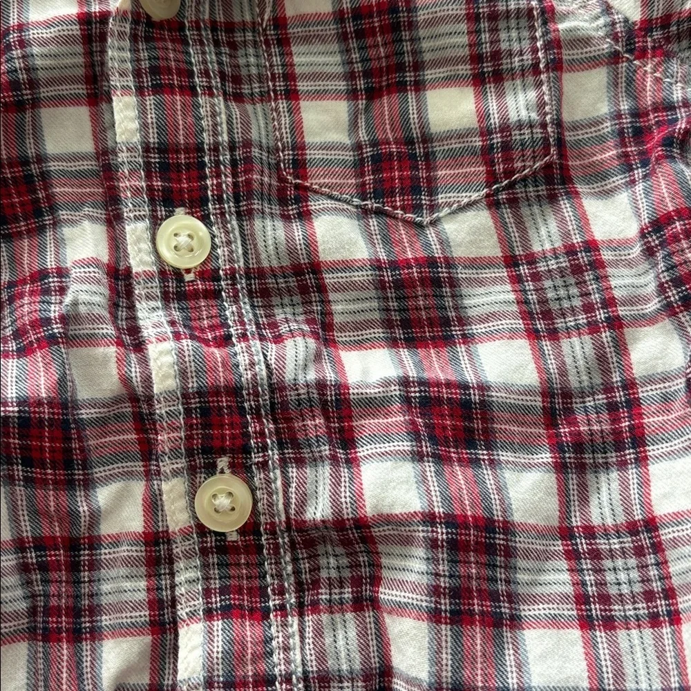 BABY GAP Infant Boy Striped Plaid One Piece Dress Shirt